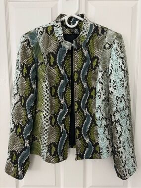 Vintage Louben Snakeskin Print Maximalist Jacket Size 6 Y2K